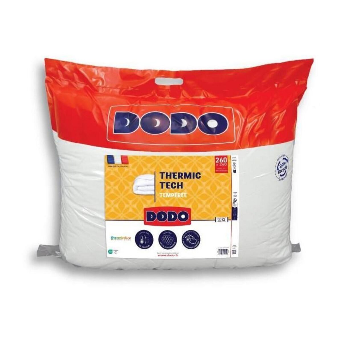 DODO DODO - Couette tempérée 250 g/m² - THERMIC TECH - 240 x 260 cm - Blanc