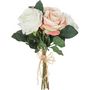 Voir la diapositive 3 : ATMOSPHERA Bouquet de 7 Roses vieillies - H. 30 cm - Blanc et rose