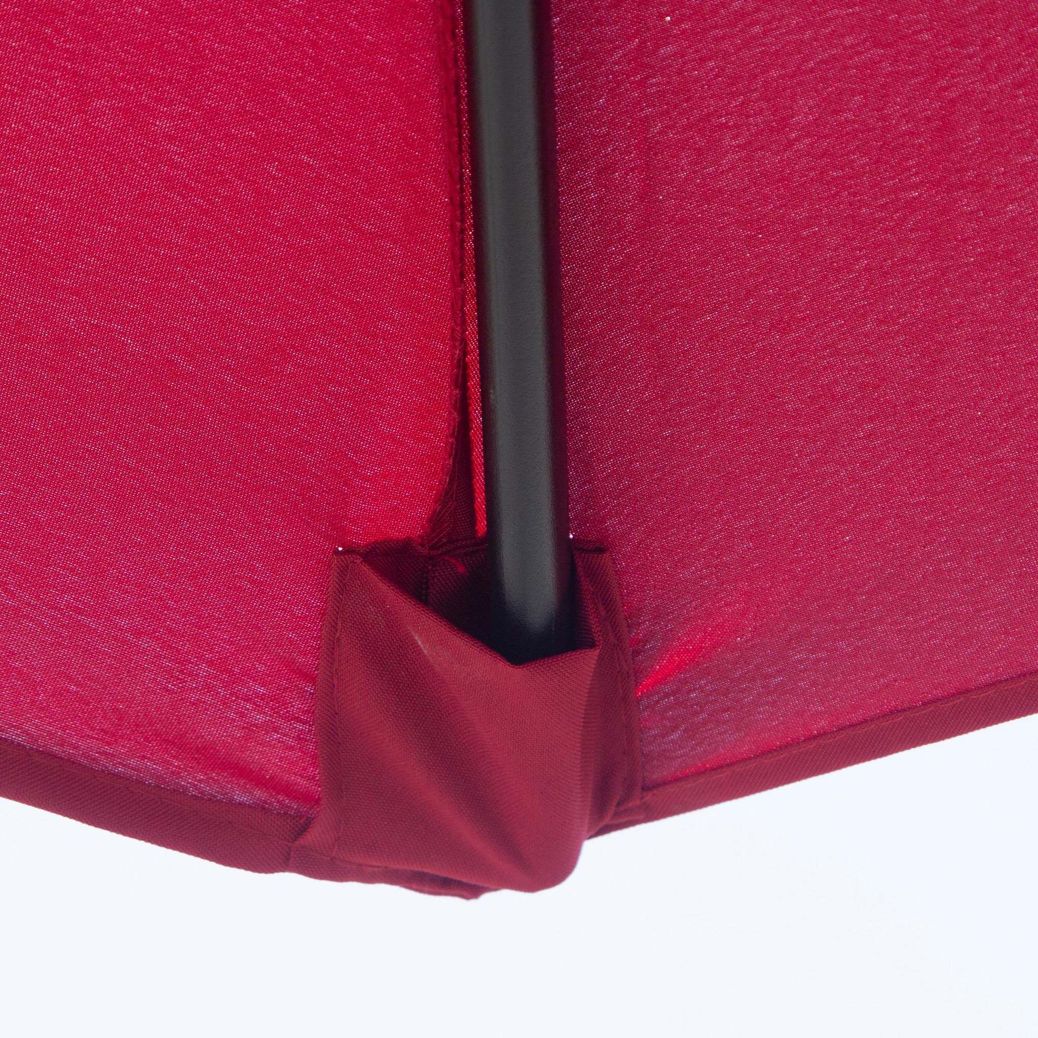 Voir la diapositive 4 : OUTSUNNY Parasol en métal rond polyester 180g/m² manivelle inclinable Ø 3 x 2,45 m bordeaux