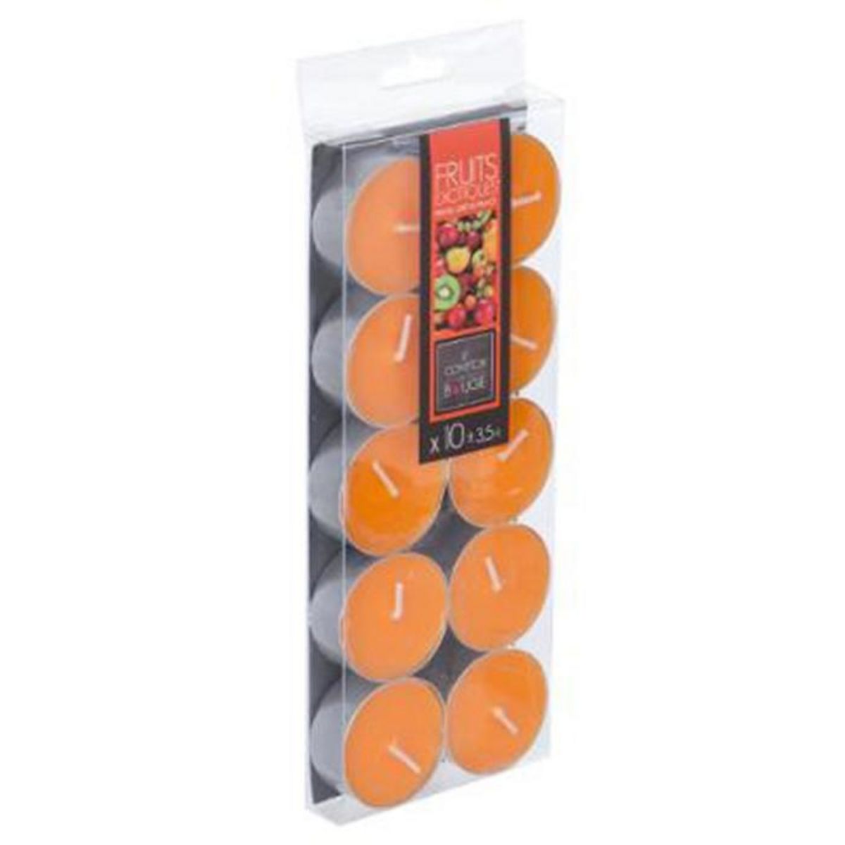 COMPTOIR DE LA BOUGIE Lot de 10 Bougies Chauffe-Plat Parfumées 3,7cm Fruits Exotiques