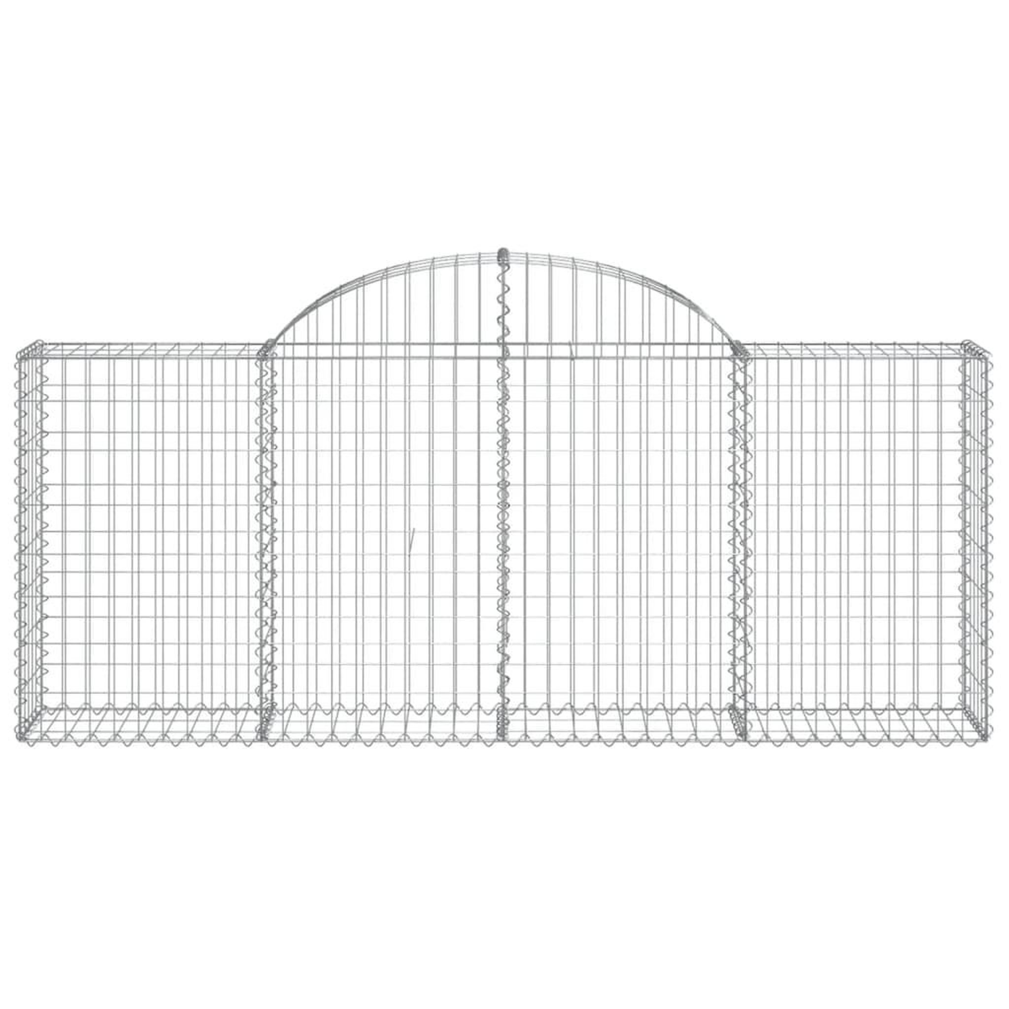 Voir la diapositive 4 : VIDAXL Paniers a gabions arques 2 pcs 200x30x80/100 cm Fer galvanise