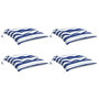 Voir la diapositive 3 : VIDAXL Coussins de chaise lot de 4 rayures bleues blanches 40x40x7 cm
