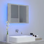 Voir la diapositive 3 : VIDAXL Armoire de salle de bain a miroir LED Gris beton Acrylique