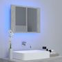 Voir la diapositive 3 : VIDAXL Armoire de salle de bain a miroir LED Gris beton Acrylique