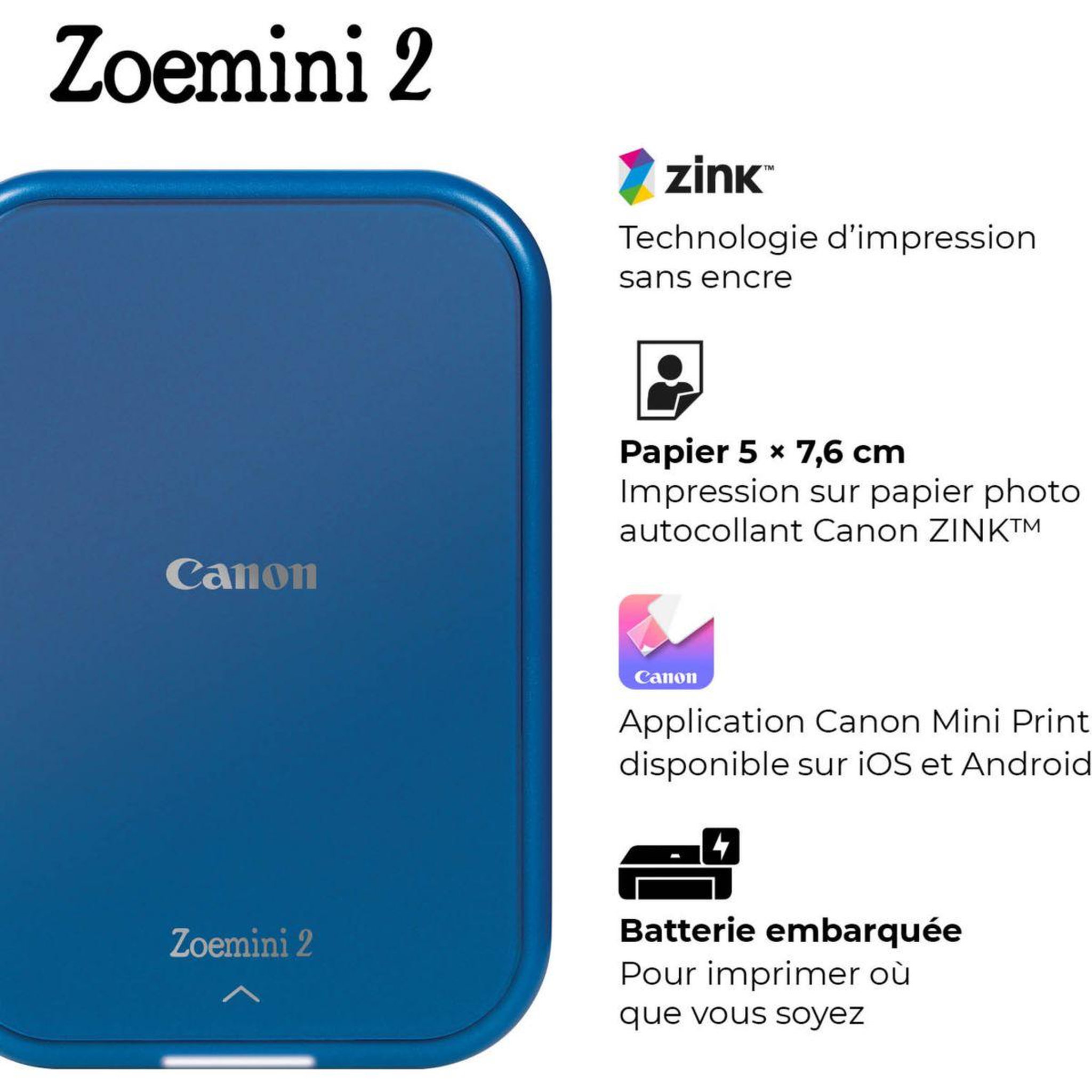 Voir la diapositive 3 : Canon Imprimante photo portable KIT Vaiana Zoemini 2