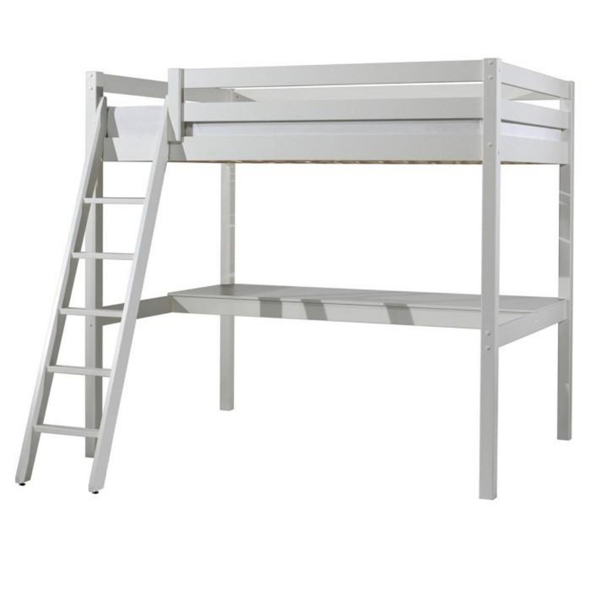 Paris Prix Lit Mezzanine Enfant & Plan de Travail  Pino  140x200cm Blanc