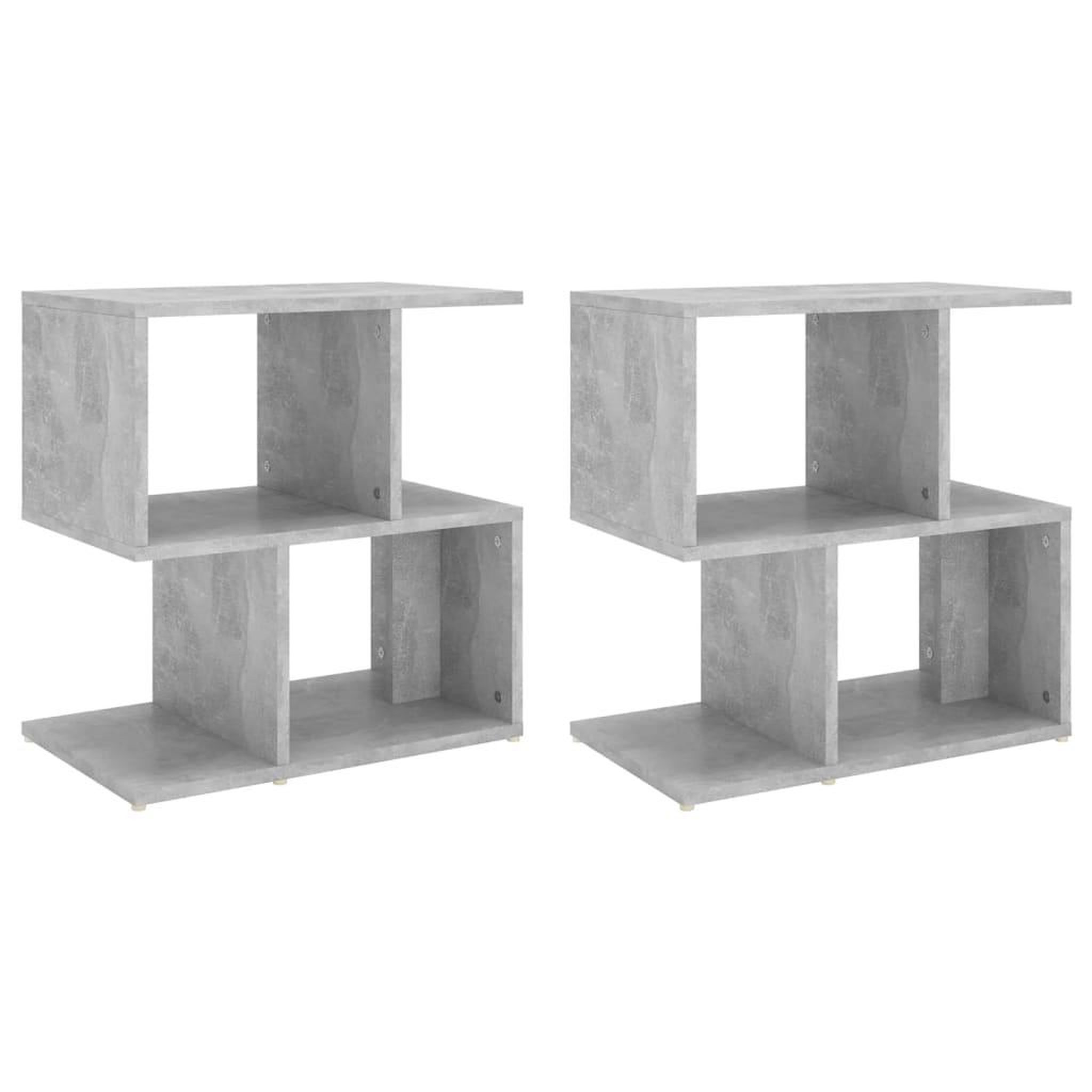 Voir la diapositive 2 : VIDAXL Tables de chevet 2pcs gris beton 50x30x51,5cm bois d'ingenierie