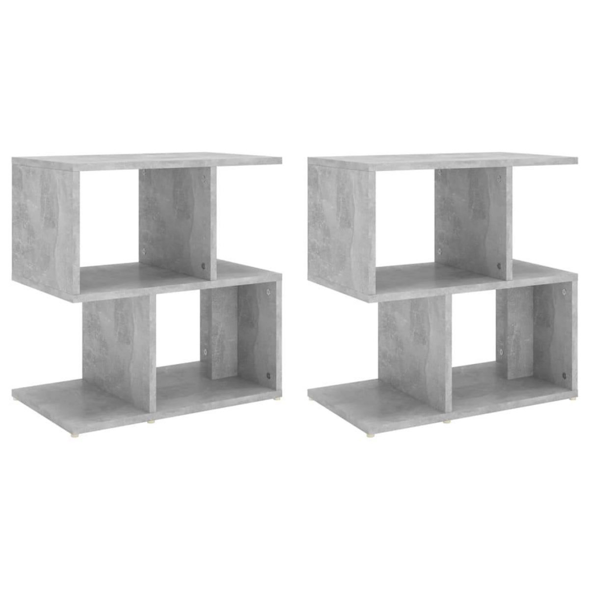 VIDAXL Tables de chevet 2pcs gris beton 50x30x51,5cm bois d'ingenierie