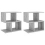 Voir la diapositive 2 : VIDAXL Tables de chevet 2pcs gris beton 50x30x51,5cm bois d'ingenierie