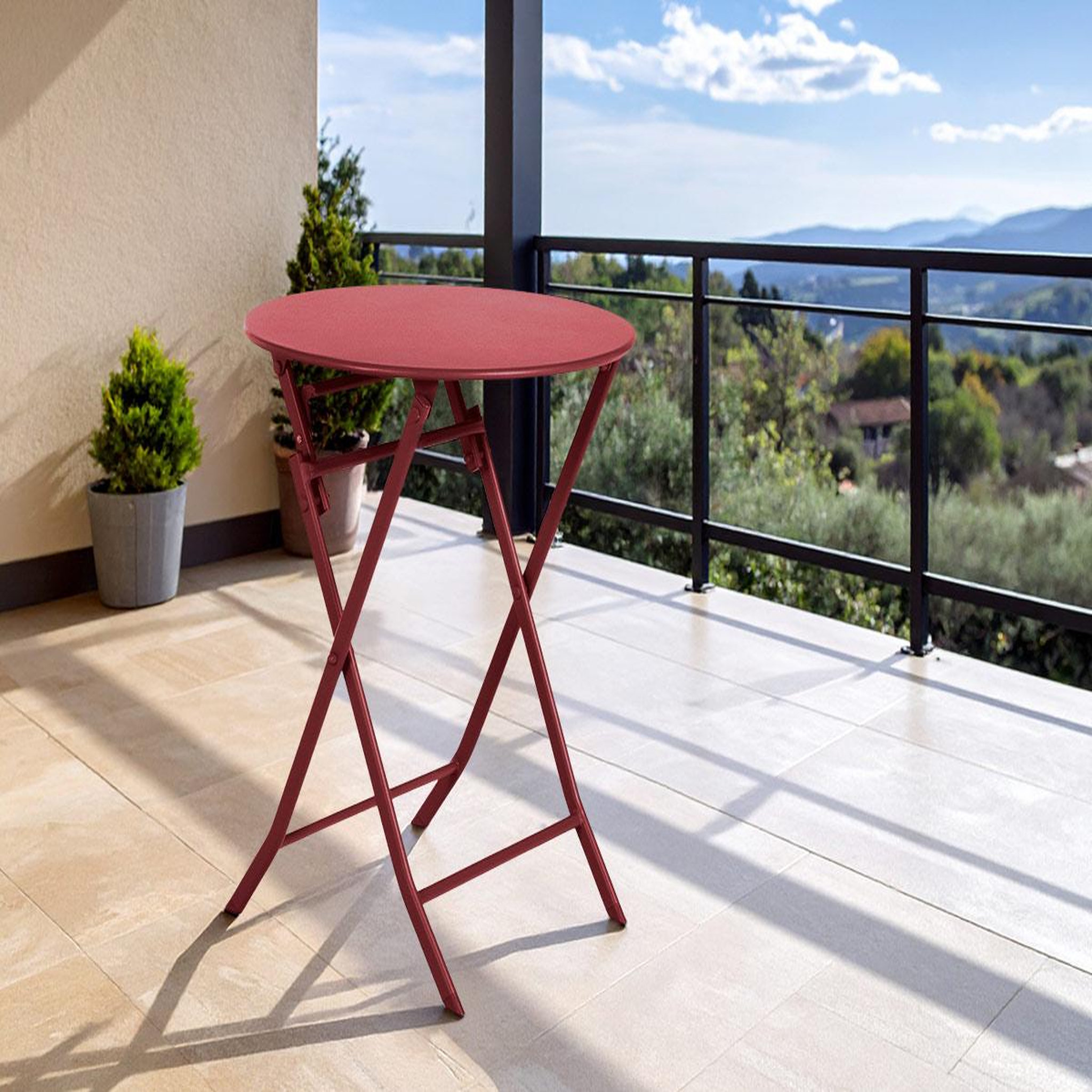 Voir la diapositive 2 : HESPERIDE Table de jardin ronde greensboro ø 60 cm groseille - hespéride