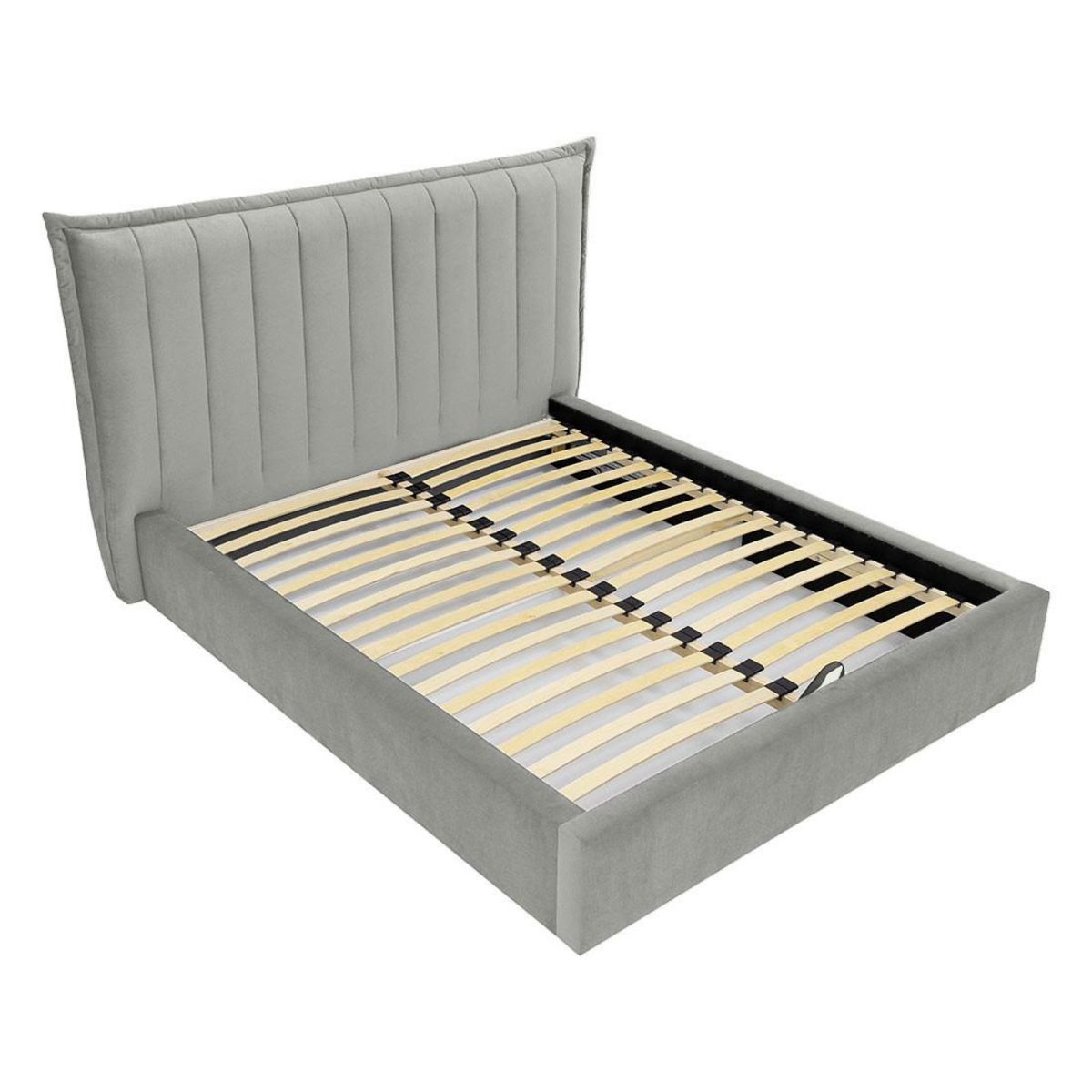 BEST MOBILIER Esmee - lit coffre - 160x200 cm - en velours - sommier inclus