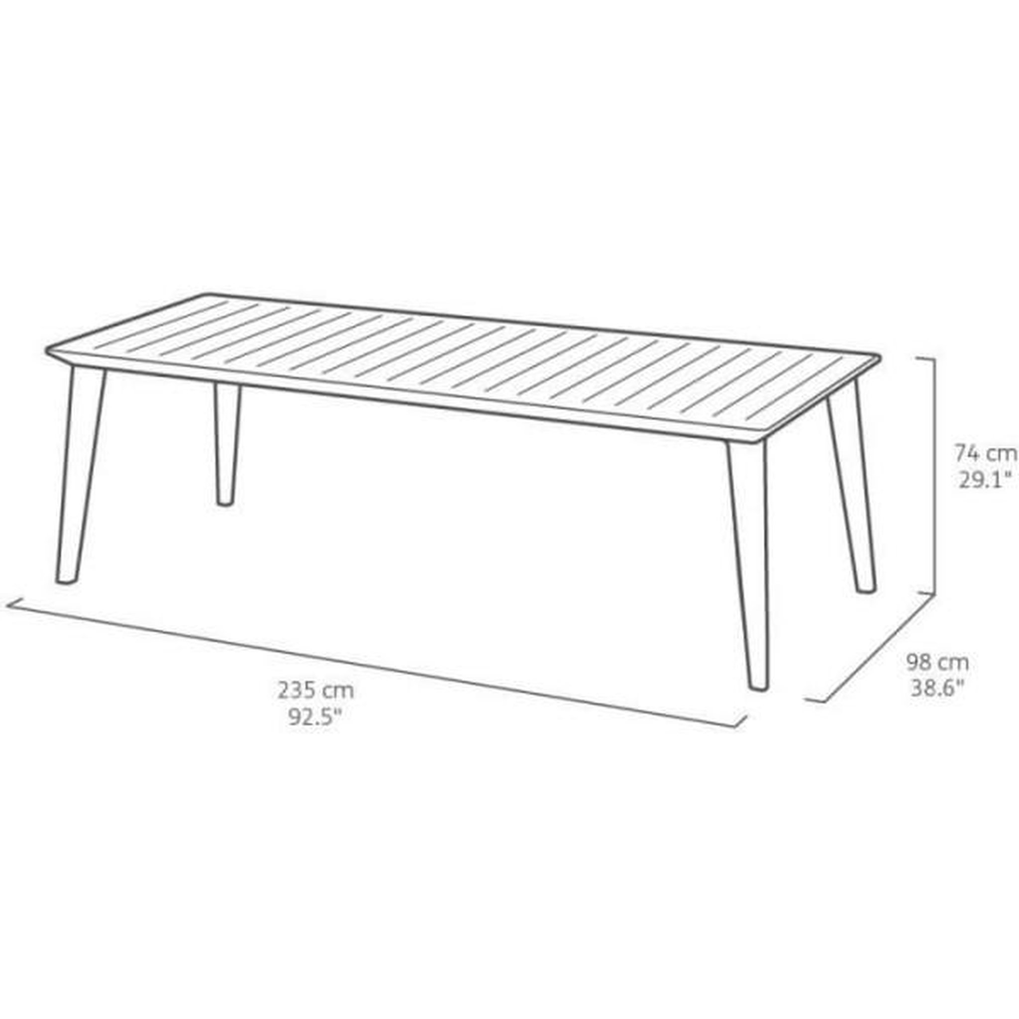 Voir la diapositive 4 : ALLIBERT by KETER Table de jardin - rectangulaire - gris graphite - en résine - 8 a 10 personnes - Lima - Allibert by KETER