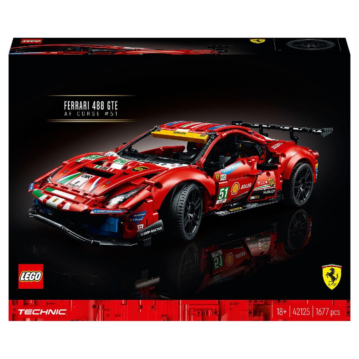 LEGO Technic 42125 Ferrari 488 GTE « AF Corse #51 » Maquette de Voiture à Construire