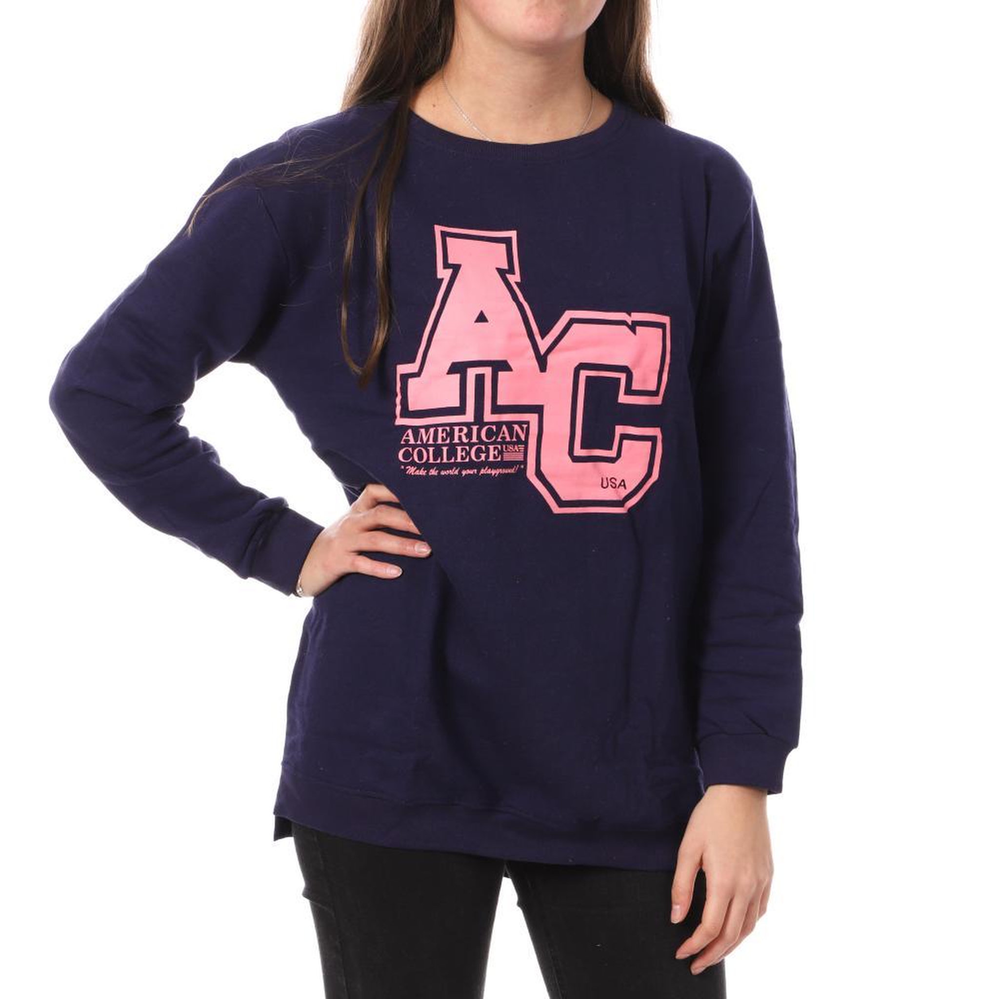 Voir la diapositive 1 : AMERICAN COLLEGE Sweat Long  Femme American College YR656