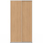 Voir la diapositive 5 : ID MARKET Armoire 2 portes coulissantes SLIDEA blanc et bois penderie 100 cm avec étagères rangement maxi capacité