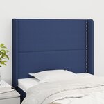 VIDAXL Tete de lit avec oreilles Bleu 103x16x118/128 cm Tissu
