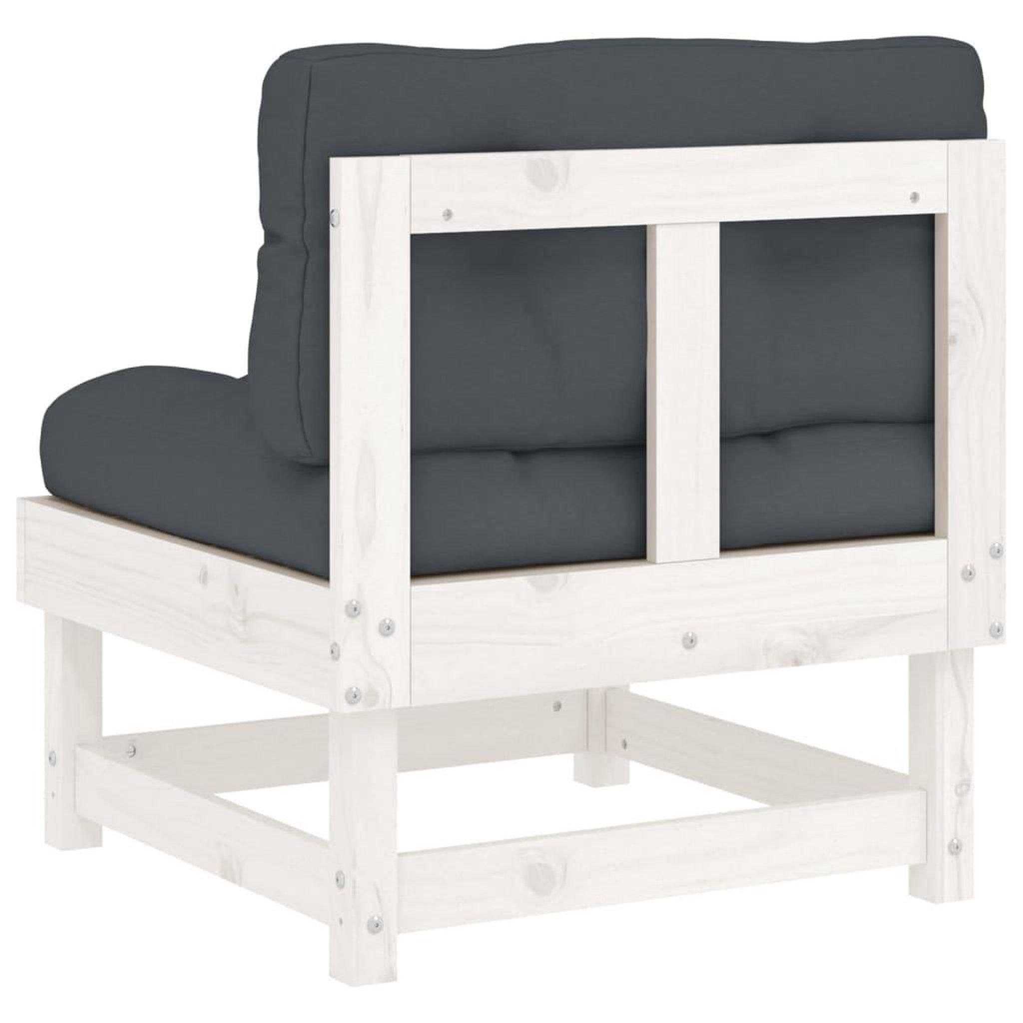 Voir la diapositive 5 : VIDAXL Canape central avec coussins blanc bois de pin massif