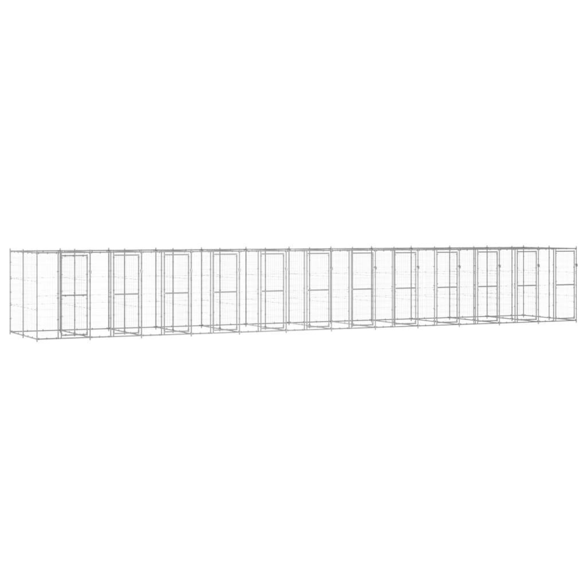 VIDAXL Chenil exterieur Acier galvanise 29,02 m²