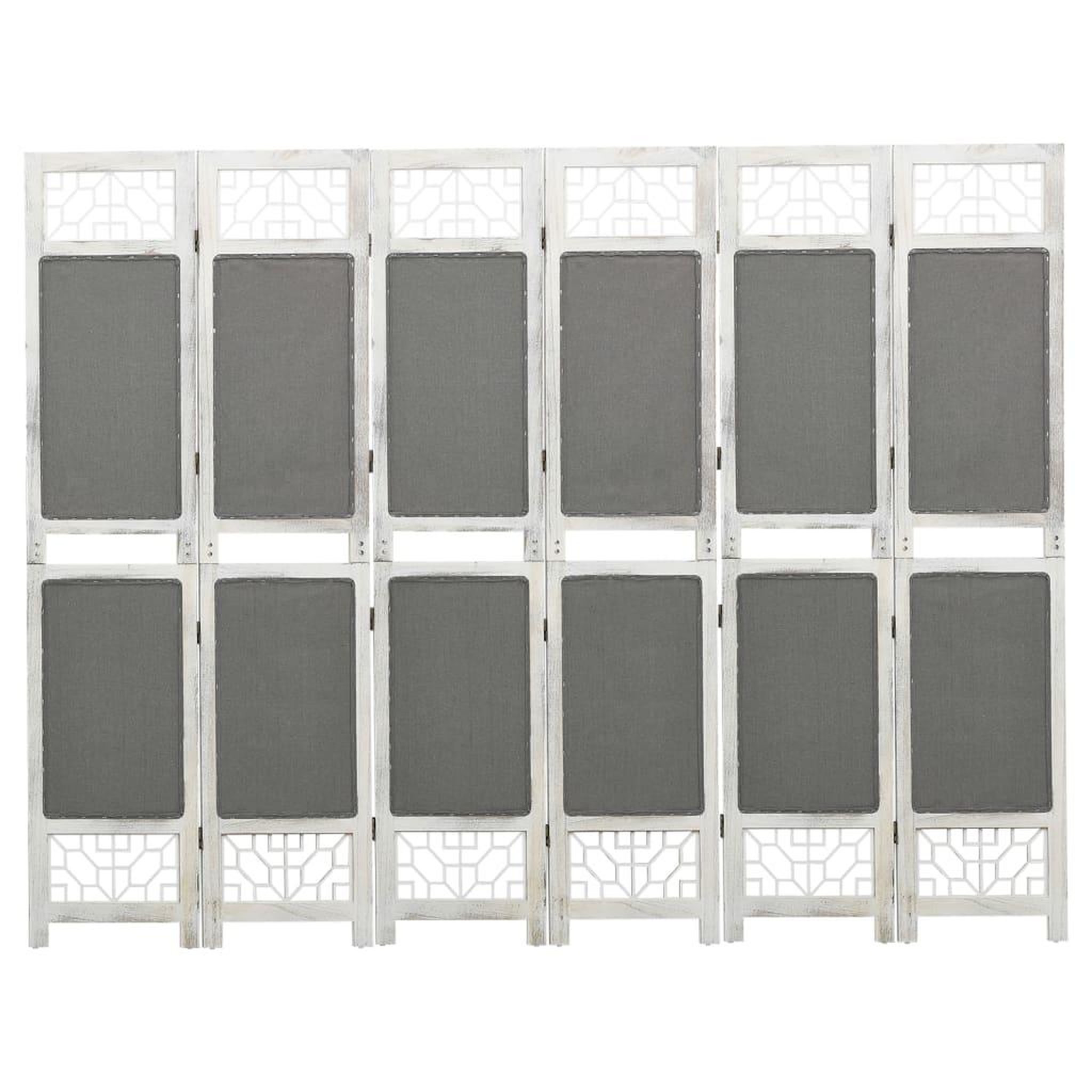 Voir la diapositive 1 : VIDAXL Cloison de separation 6 panneaux Gris 210x165 cm Tissu