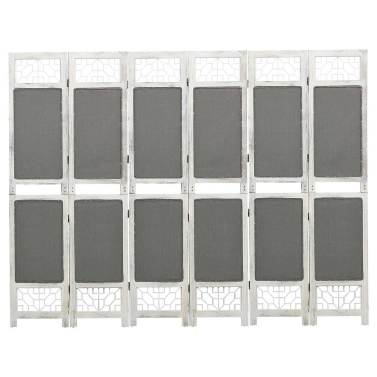 VIDAXL Cloison de separation 6 panneaux Gris 210x165 cm Tissu