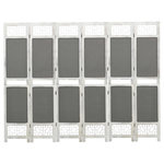VIDAXL Cloison de separation 6 panneaux Gris 210x165 cm Tissu