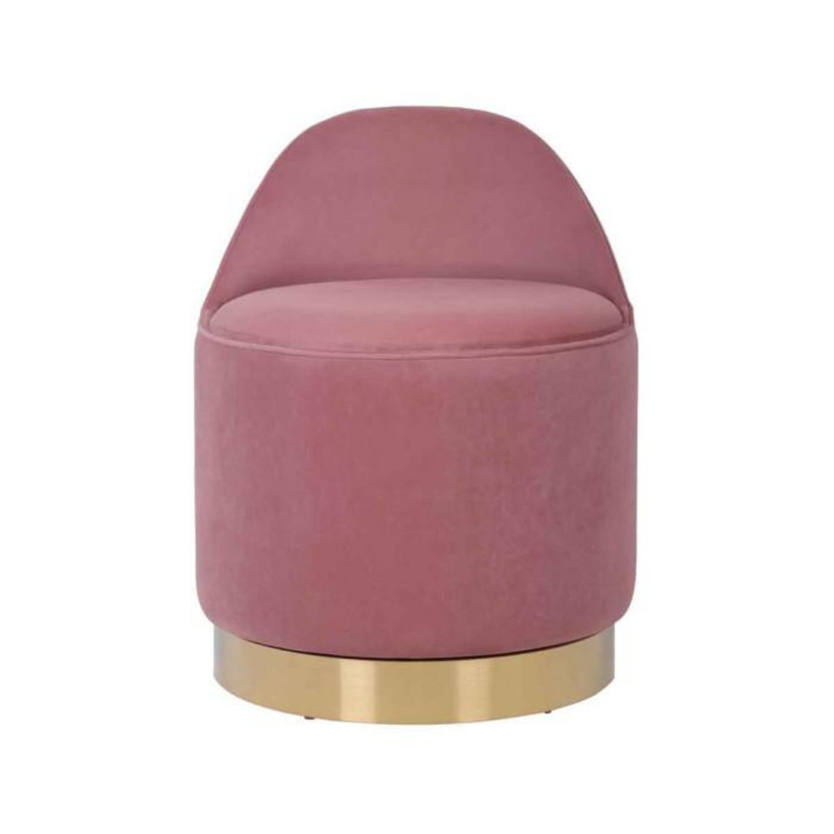 Paris Prix Tabouret Pivotant en Velours  Viktor  68cm Rose