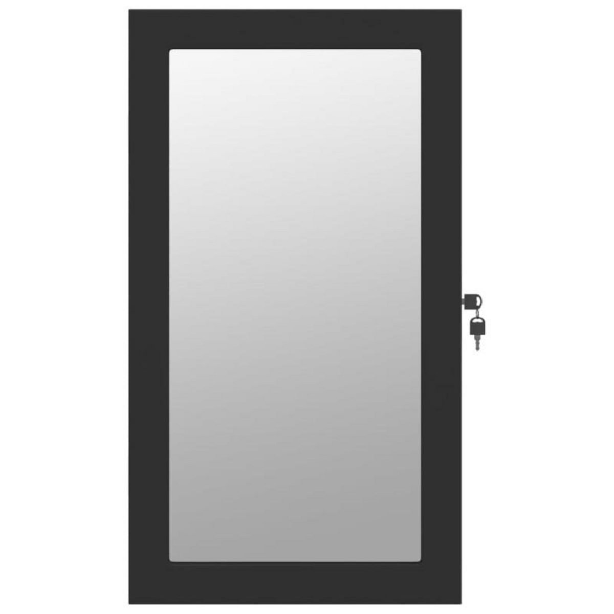 VIDAXL Armoire à bijoux avec miroir et éclairage LED mural noir
