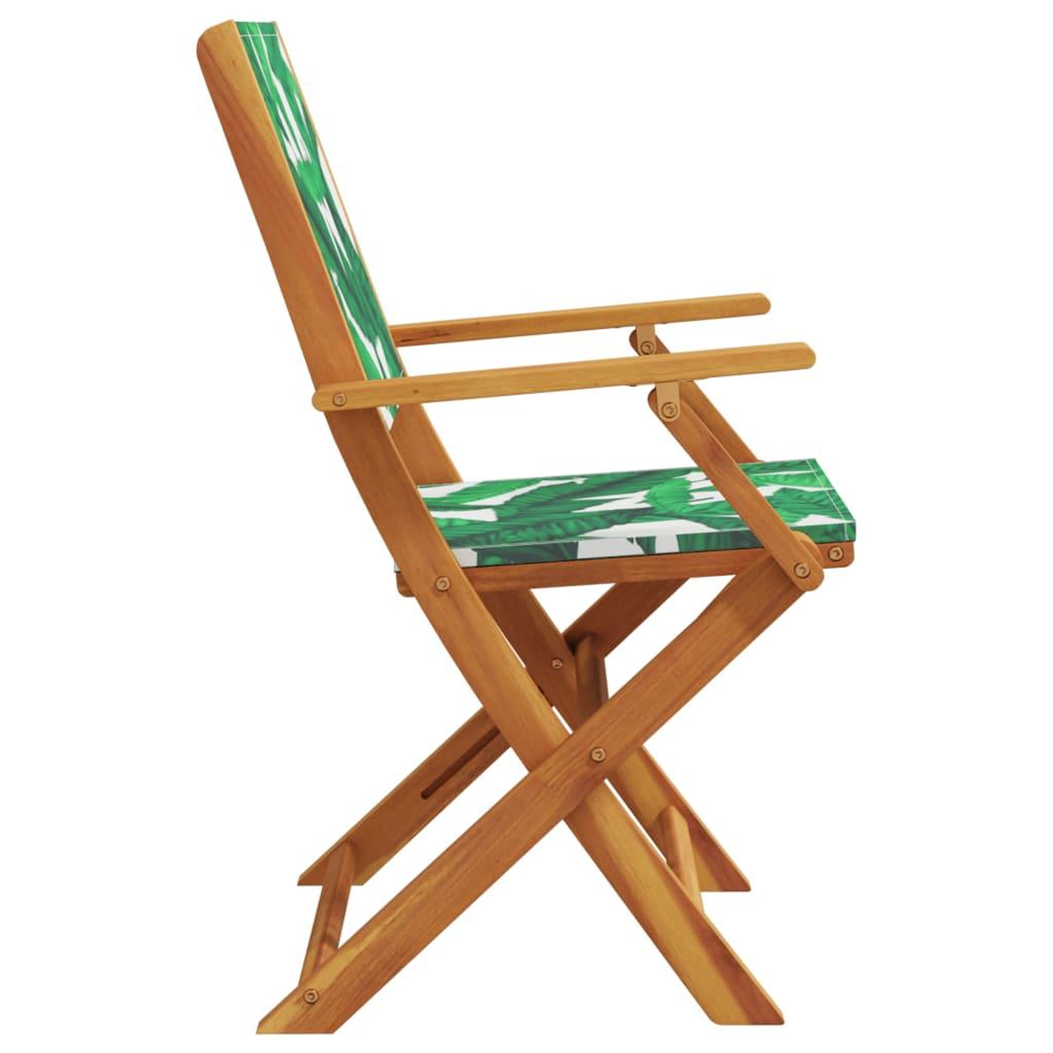 Voir la diapositive 5 : VIDAXL Chaises de jardin pliantes lot de 8 vert tissu et bois massif