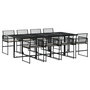 Voir la diapositive 2 : VIDAXL Ensemble a manger de jardin 9pcs coussins noir resine tressee