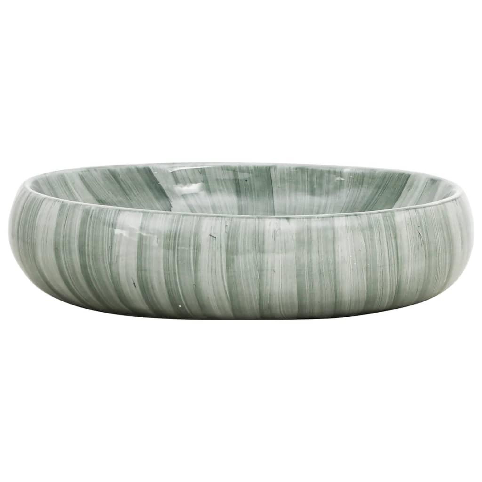 Voir la diapositive 3 : VIDAXL Vasque a poser vert ovale 59x40x15 cm ceramique
