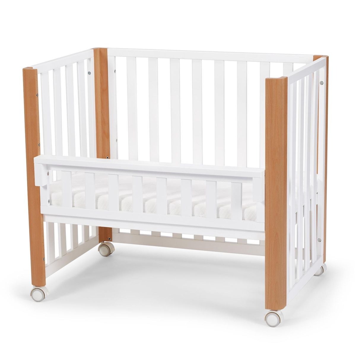 KINDERKRAFT Lit bébé multifonction 4 en 1 avec matelas et roulettes pour un usage pratique