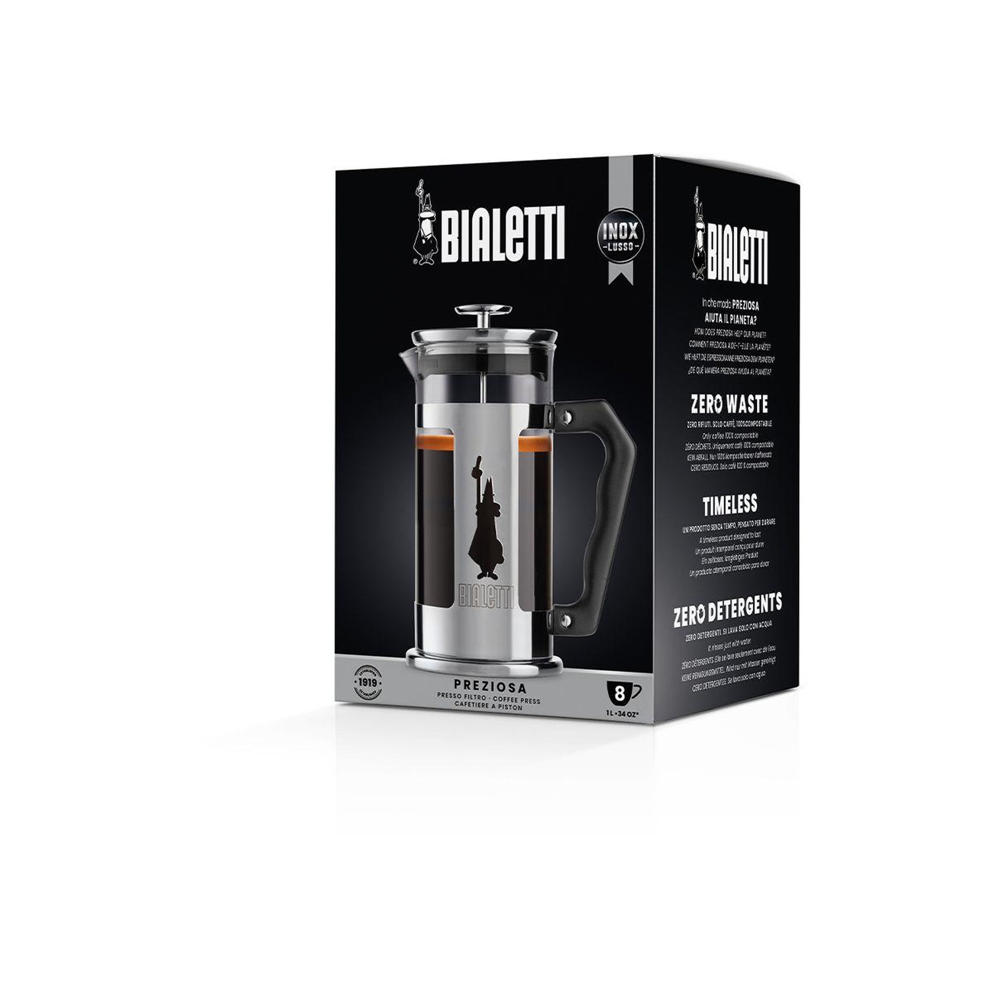 Voir la diapositive 5 : BIALETTI Cafetière à piston French Press Preziosa - capacité 8 tasses