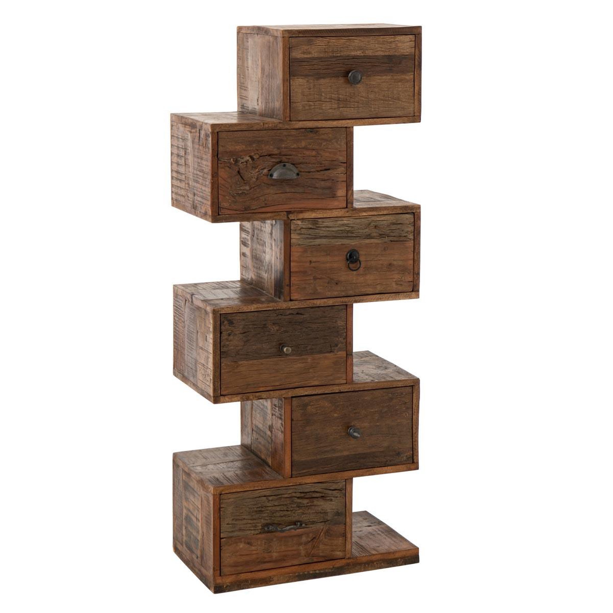 J-LINE Commode 6 tiroirs en bois  toro  105cm naturel