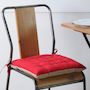 Voir la diapositive 2 : Lovely Casa Lot de 4 galettes de chaise 40x40 rouge et lin en coton