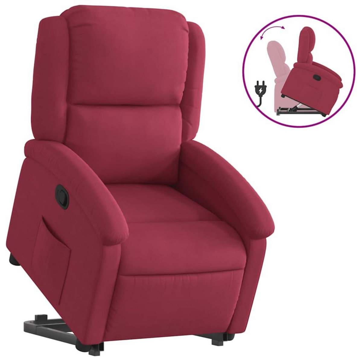 VIDAXL Fauteuil inclinable Rouge bordeaux Velours