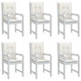 Voir la diapositive 1 : VIDAXL Coussins de chaise a dossier bas lot de 6 creme melange tissu