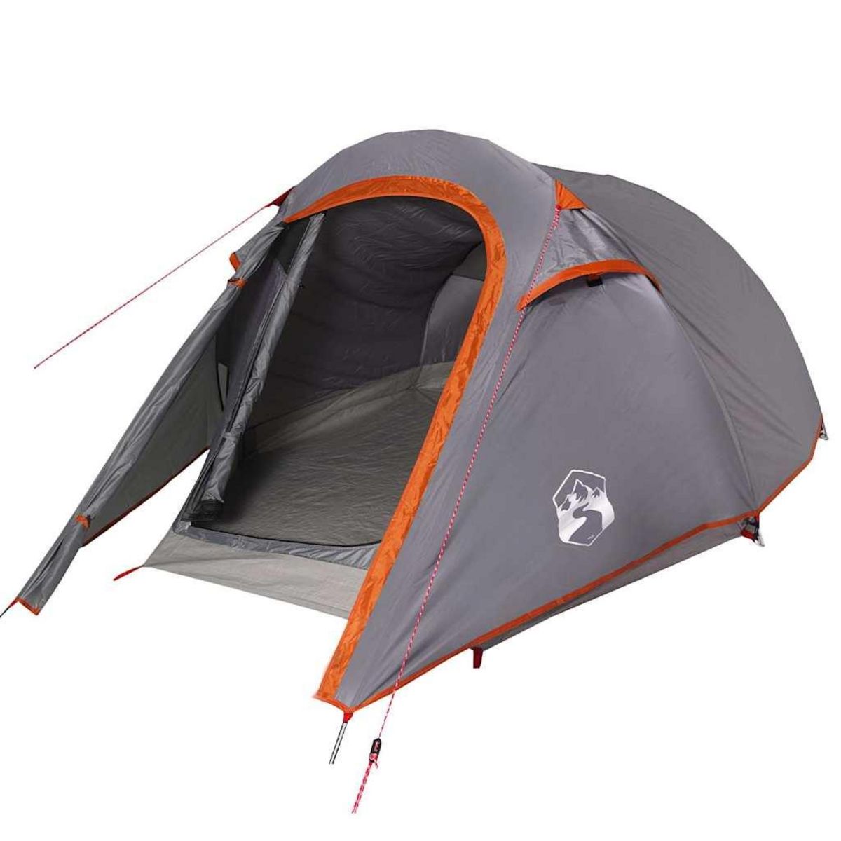 VIDAXL Tente de camping tunnel 2 personnes gris et orange impermeable