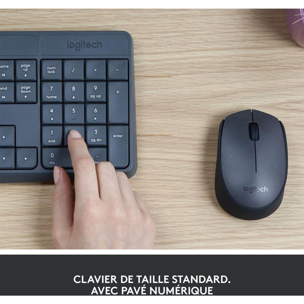 Logitech Clavier + Souris MK235 sans fil silencieux