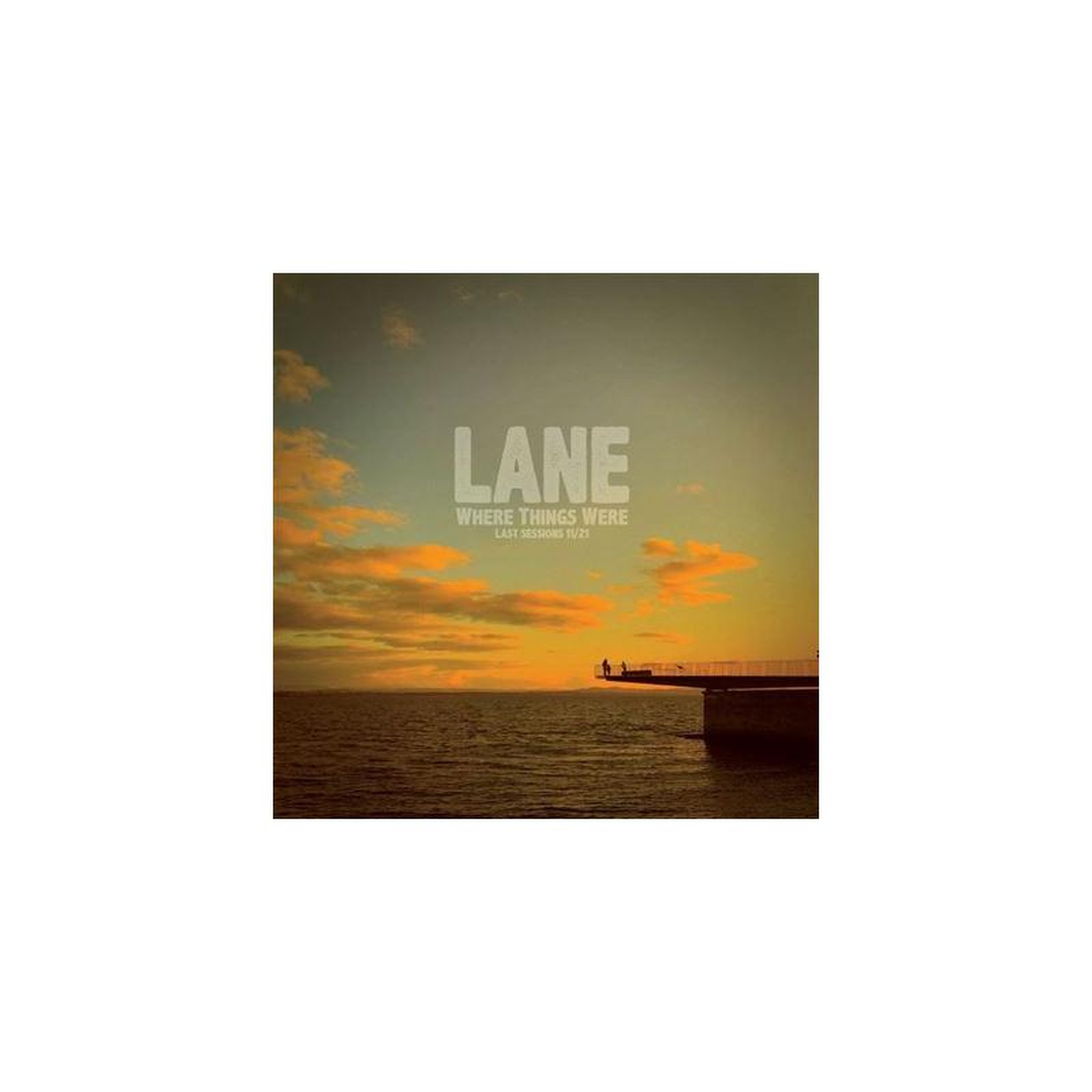 Cd album musical lane « where things were », pochette coucher de soleil sur la mer