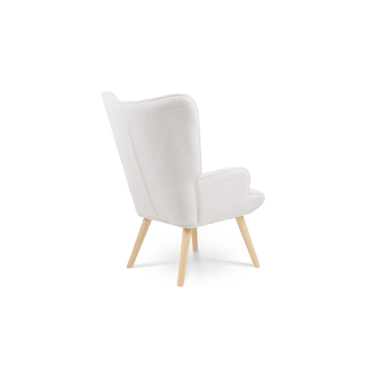 Fauteuil tissu bouclette blanc SVEN