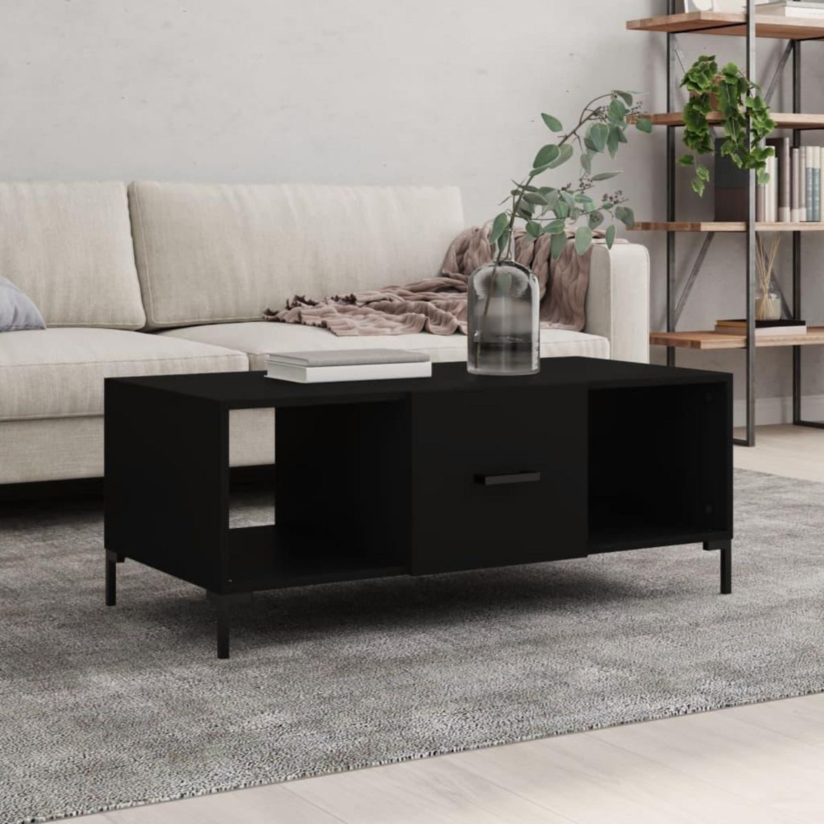 VIDAXL Table basse noir 102x50x40 cm bois d'ingenierie