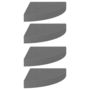 Voir la diapositive 2 : VIDAXL Etageres d'angle flottantes 4 pcs gris brillant 25x25x3,8cm MDF