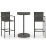 Voir la diapositive 2 : VIDAXL Ensemble de bar de jardin 3 pcs Resine tressee Gris