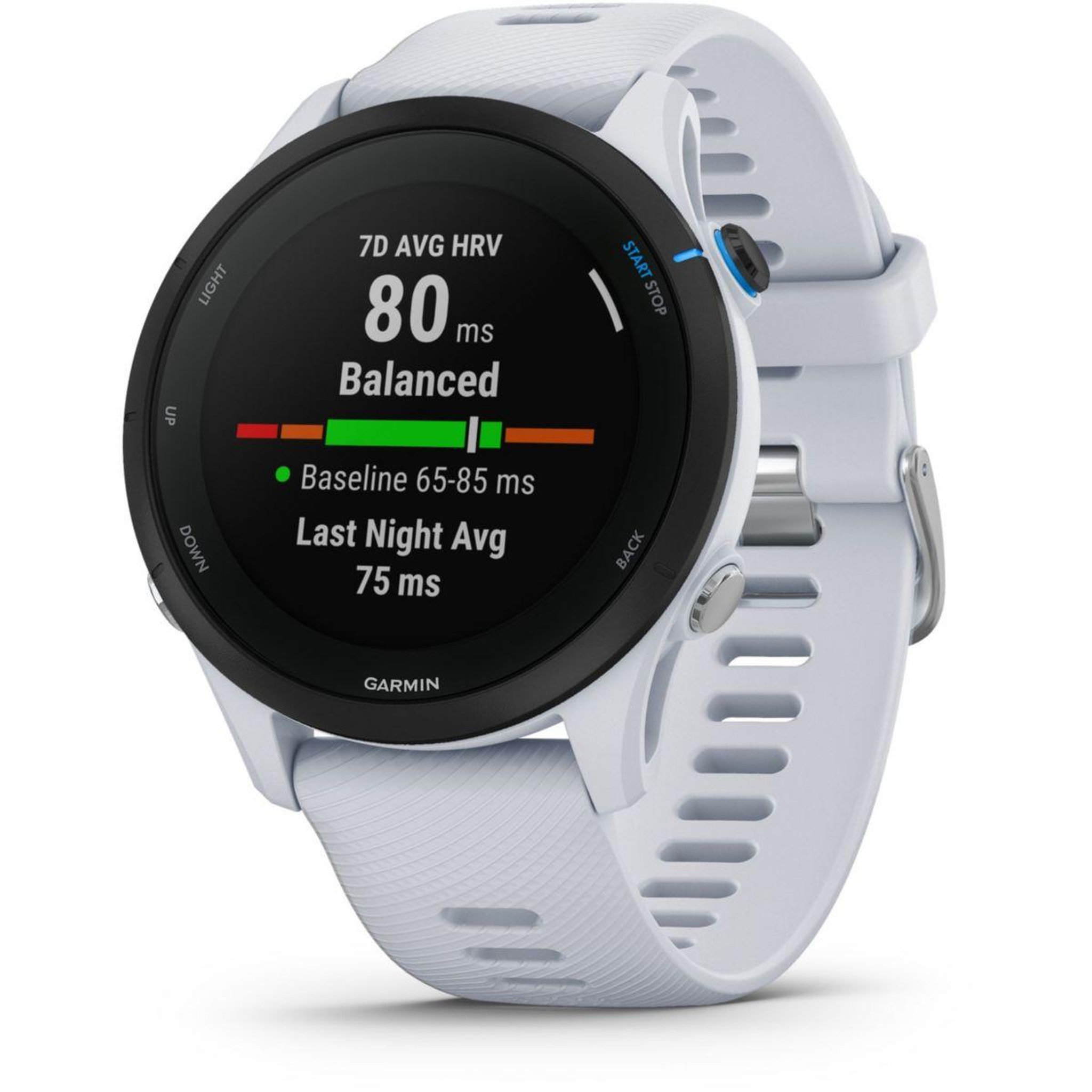 Voir la diapositive 4 : GARMIN Montre sport Forerunner 255 Music Whiitestone