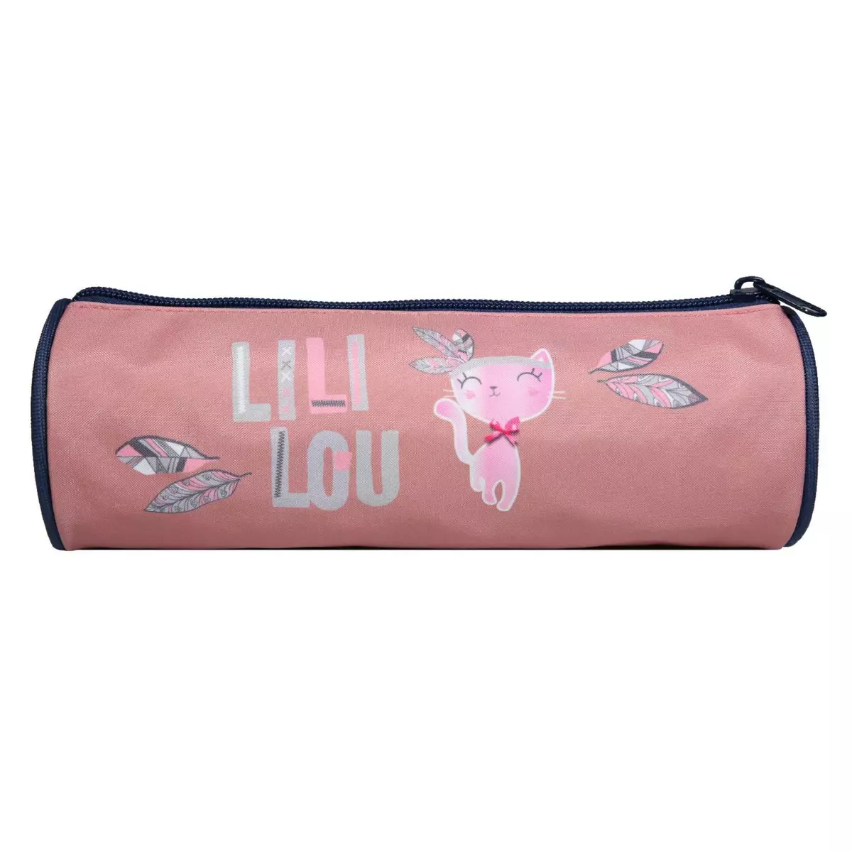 Bagtrotter BAGTROTTER Trousse scolaire ronde Lili Lou Rose Plumes