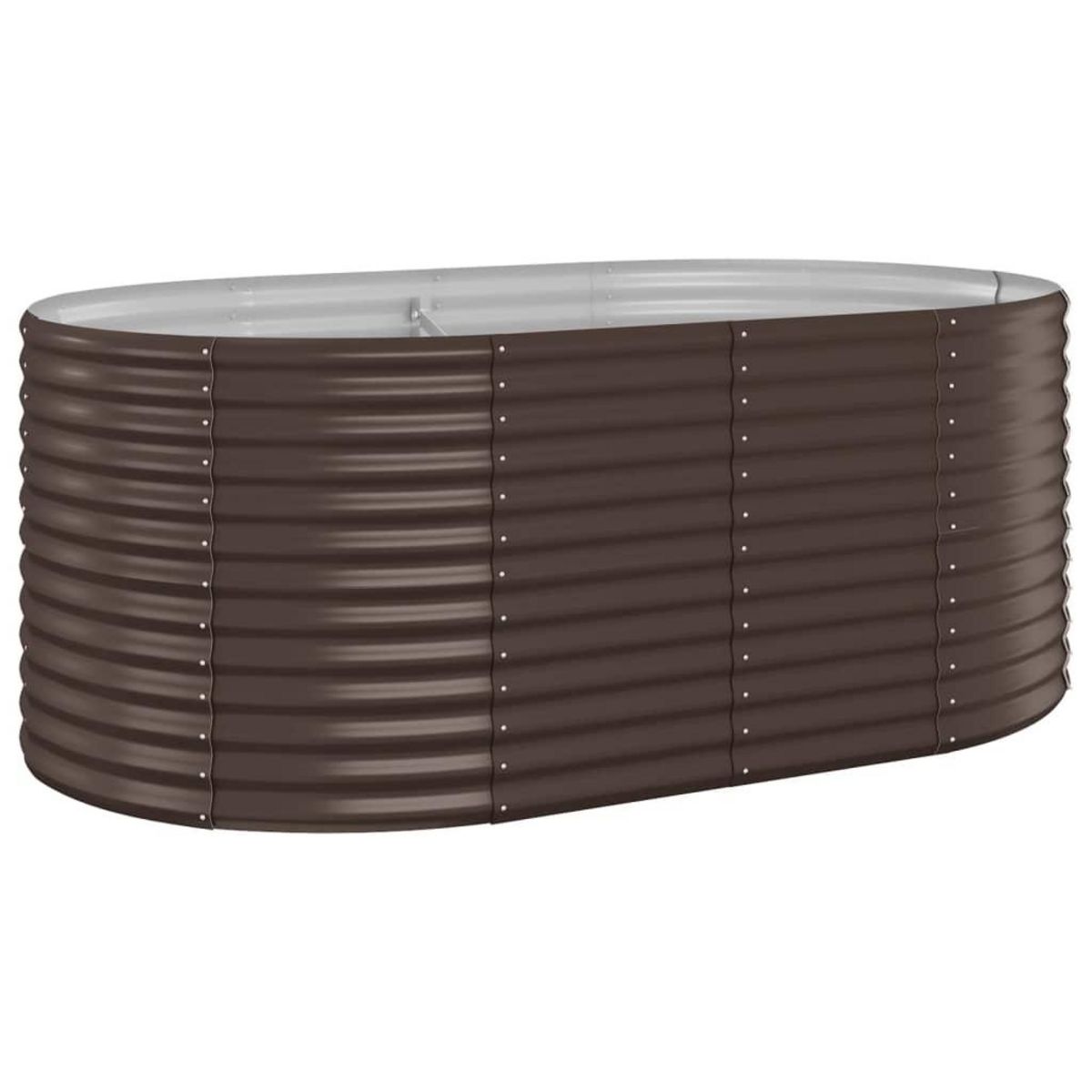 VIDAXL Lit sureleve de jardin Acier enduit de poudre marron