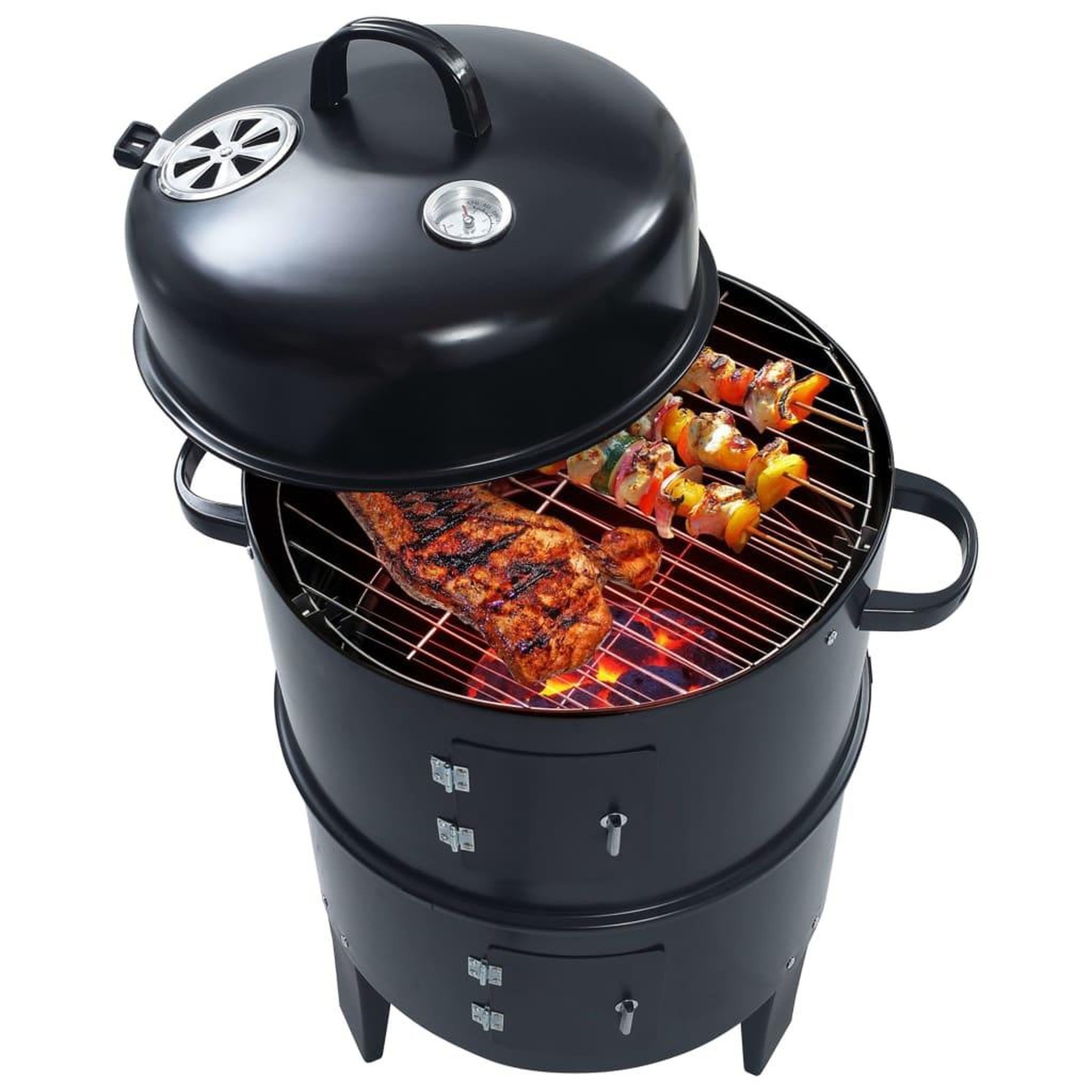 Voir la diapositive 3 : VIDAXL Gril barbecue au charbon 3 en 1 40x80 cm
