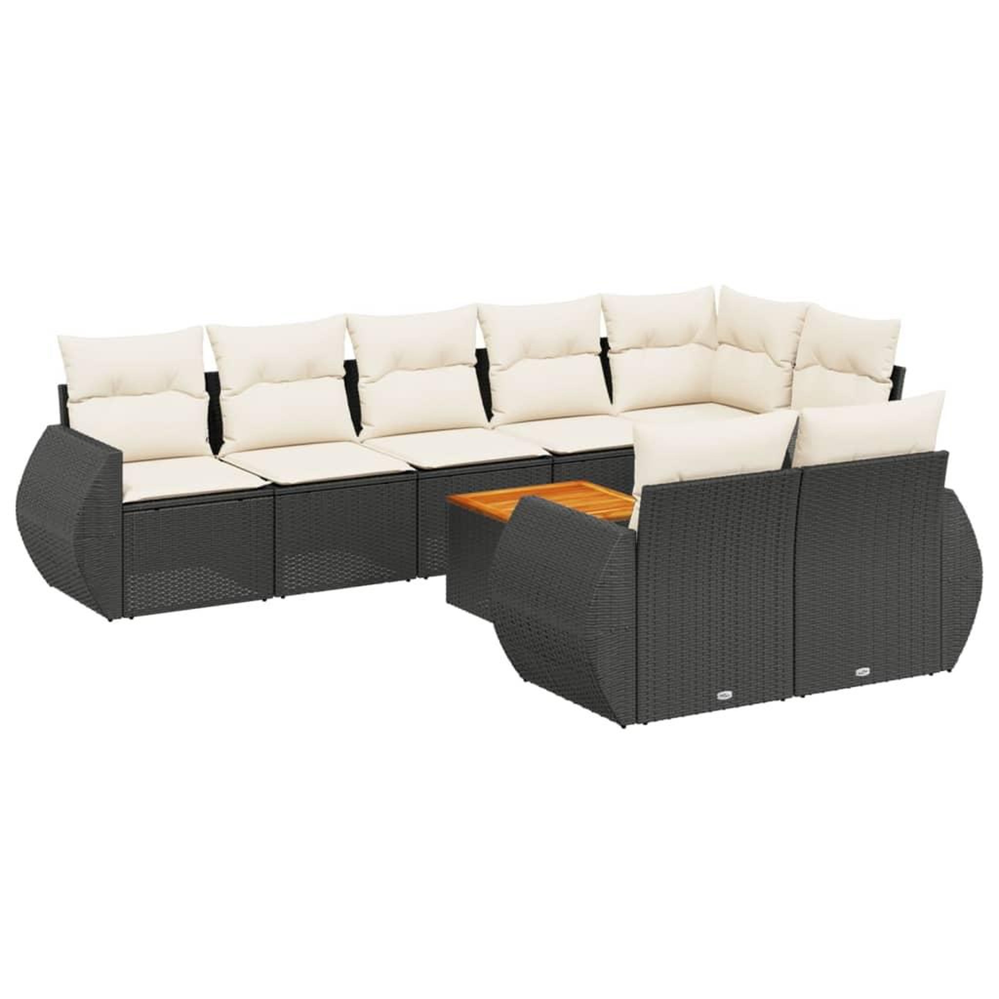 Voir la diapositive 2 : VIDAXL Salon de jardin 9 pcs avec coussins noir resine tressee