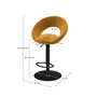 Voir la diapositive 4 : MAISON PAVANE Lot de 2 chaises de bar en velours jaune curry 61/76,5 cm-Cloclo