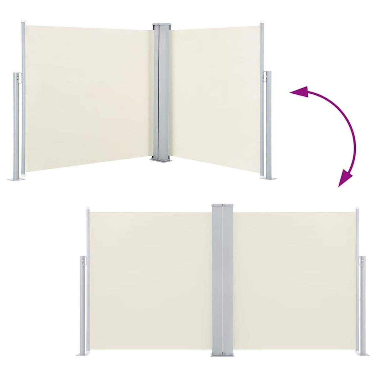 VIDAXL Auvent lateral retractable Creme 100 x 600 cm